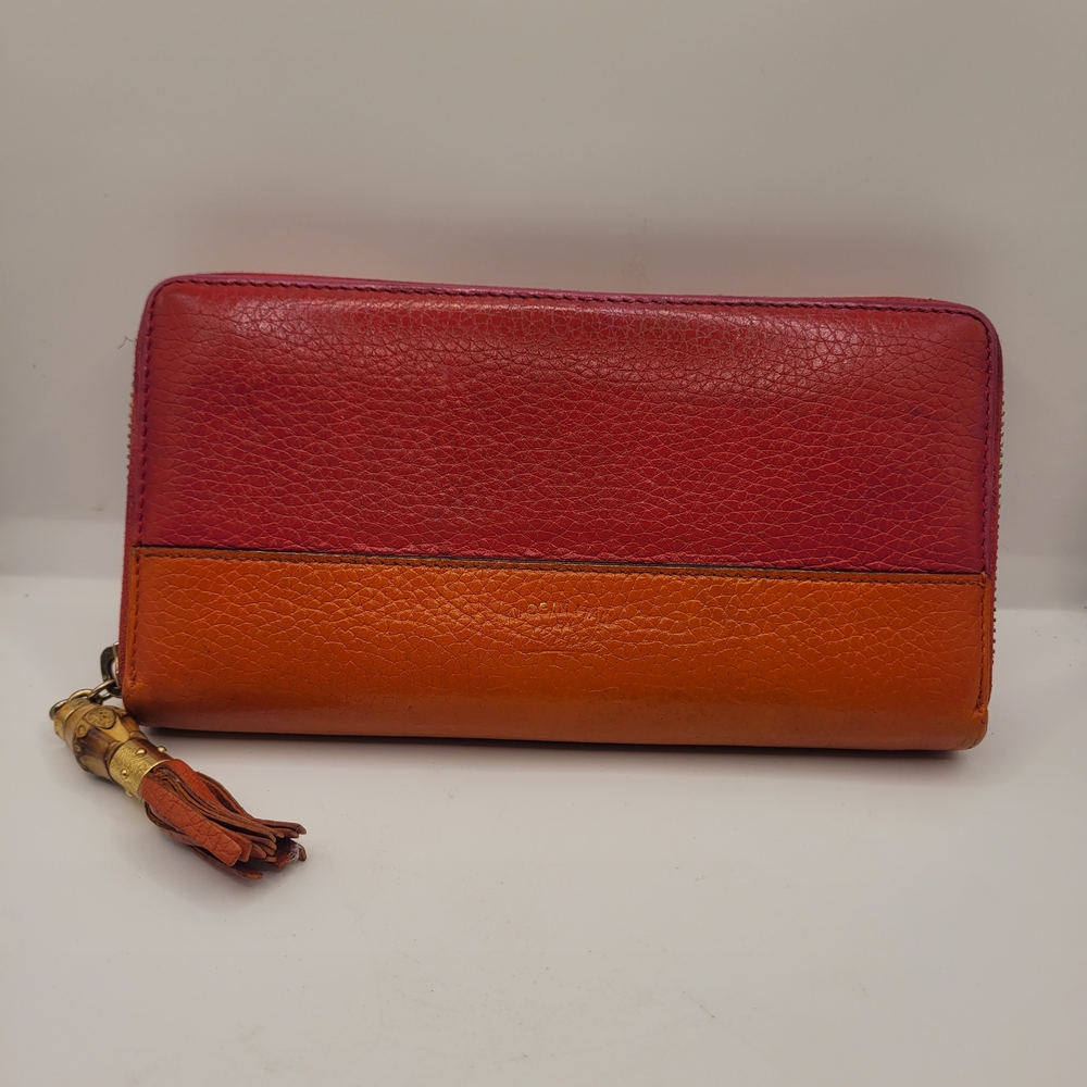 Gucci Red and Orange Leather Wallets - Picture 1 of 6